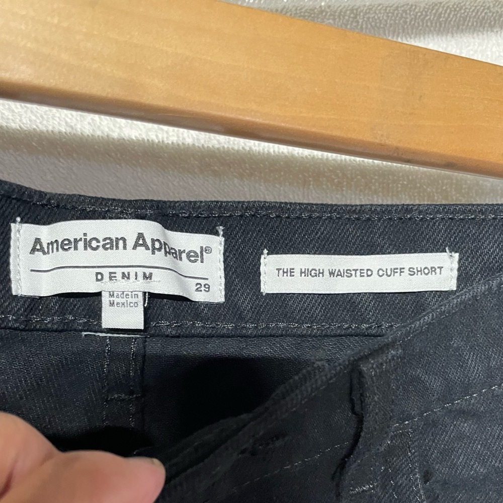 American Apparel High Waisted Cuff Denim Shorts sz 29 - Picture 4 of 5